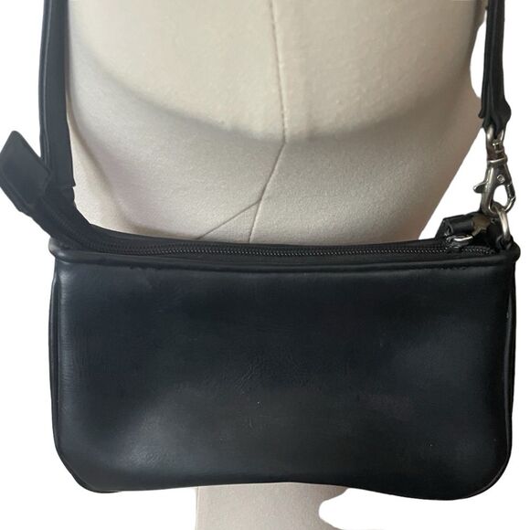 Vintage 90s Y2K Nine West Black Leather Mini Shoulder Bag - Picture 6 of 6